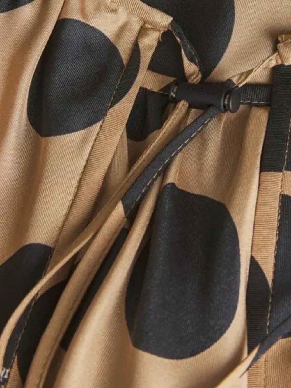MaxMara Tan Maxi Dress with Black Polka Dots - Picture 5 of 7